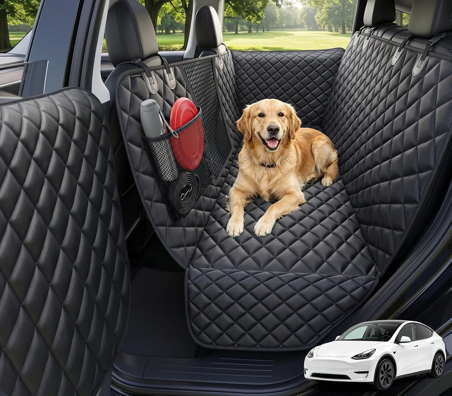 URPOWER Dog Car Seat Cover for Back Seat | Color: All Black | Size: For Model Y 2026-2020 | Variant main image