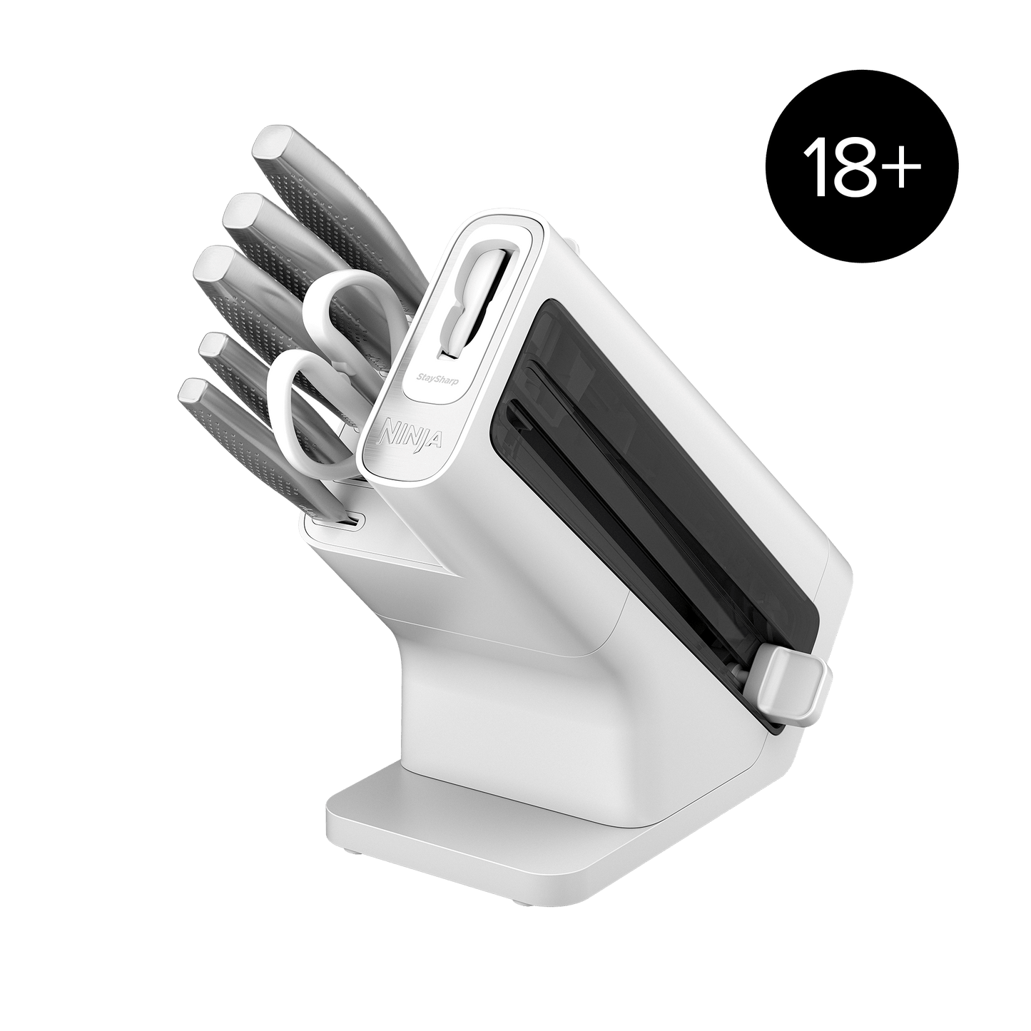 Ninja StaySharp Rostfreier Messerblock mit integriertem Schleifer 6-teiliges Set | Weiß | Main product image