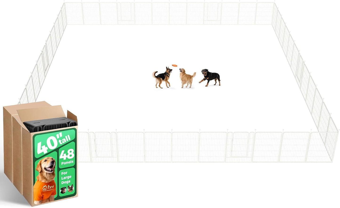 Rollick Dog Playpen, Indoor, Yard & RV Camping, 24" H, 8 Panels | Easy setup, Heavy-duty, DIY layouts, Walk-through gate, for Puppies & Small Dogs, Patented