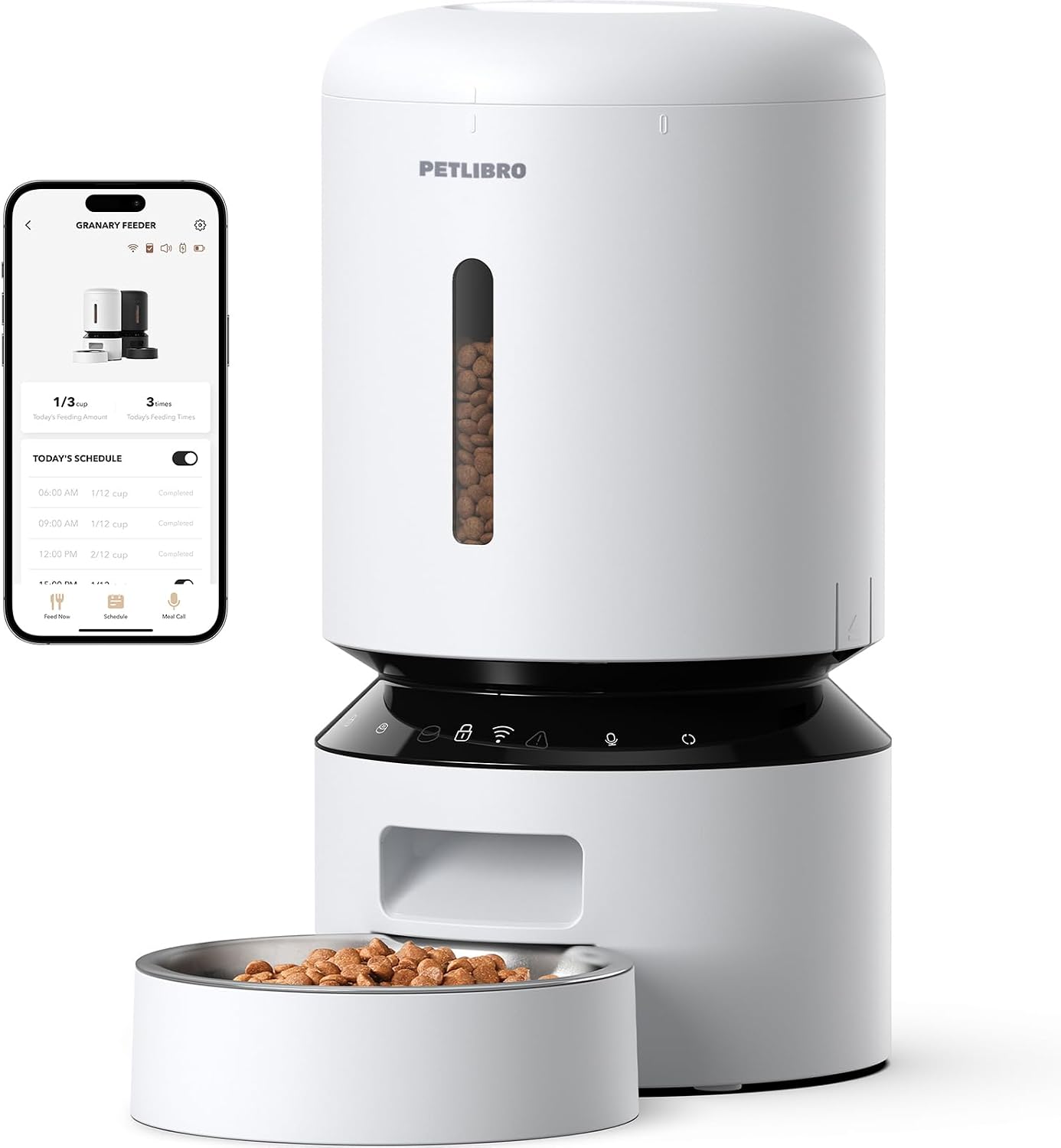 Automatic Cat Feeder, 5G WiFi Automatic Dog Food Dispenser with Freshness Preservation, 5L Timed Pet Feeder with Low Food Sensor, Up to 10 Meals Per Day, Granary Black