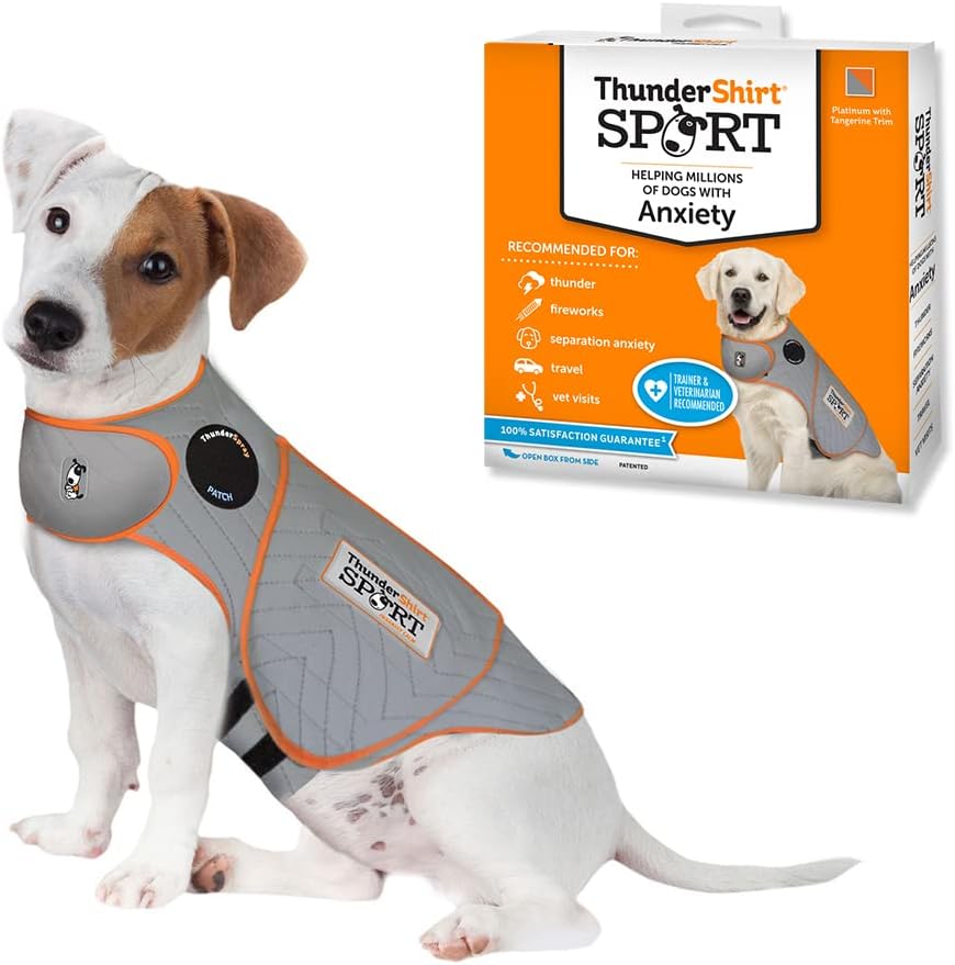 ThunderShirt for Dogs Calming Anxiety Vest, X Large, Platinum Sport | Skin-Friendly Dog Anxiety Shirt, Helps Reduce Stress from Thunder, Fireworks & Travel