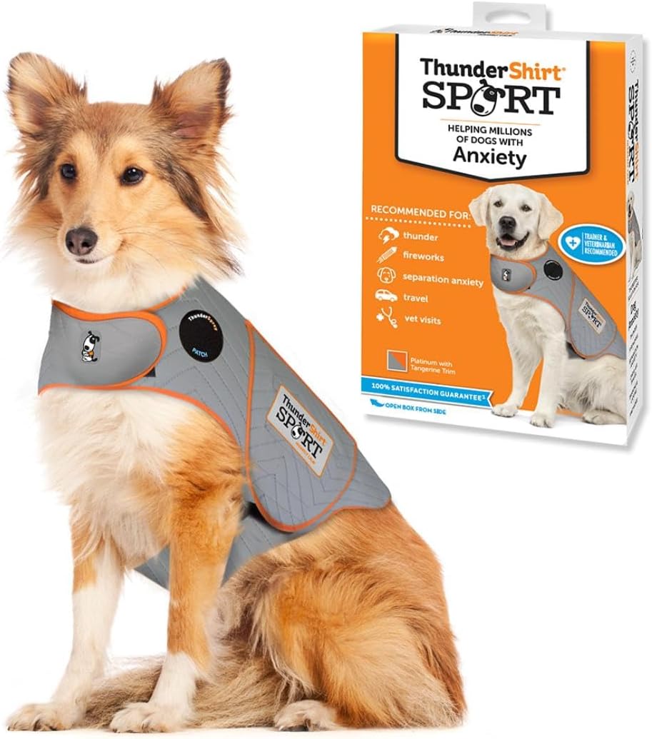 ThunderShirt for Dogs Calming Anxiety Vest, X Large, Platinum Sport | Skin-Friendly Dog Anxiety Shirt, Helps Reduce Stress from Thunder, Fireworks & Travel
