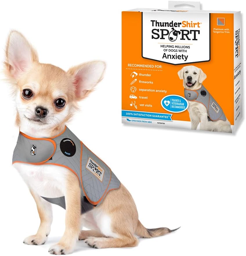 ThunderShirt for Dogs Calming Anxiety Vest, X Large, Platinum Sport | Skin-Friendly Dog Anxiety Shirt, Helps Reduce Stress from Thunder, Fireworks & Travel