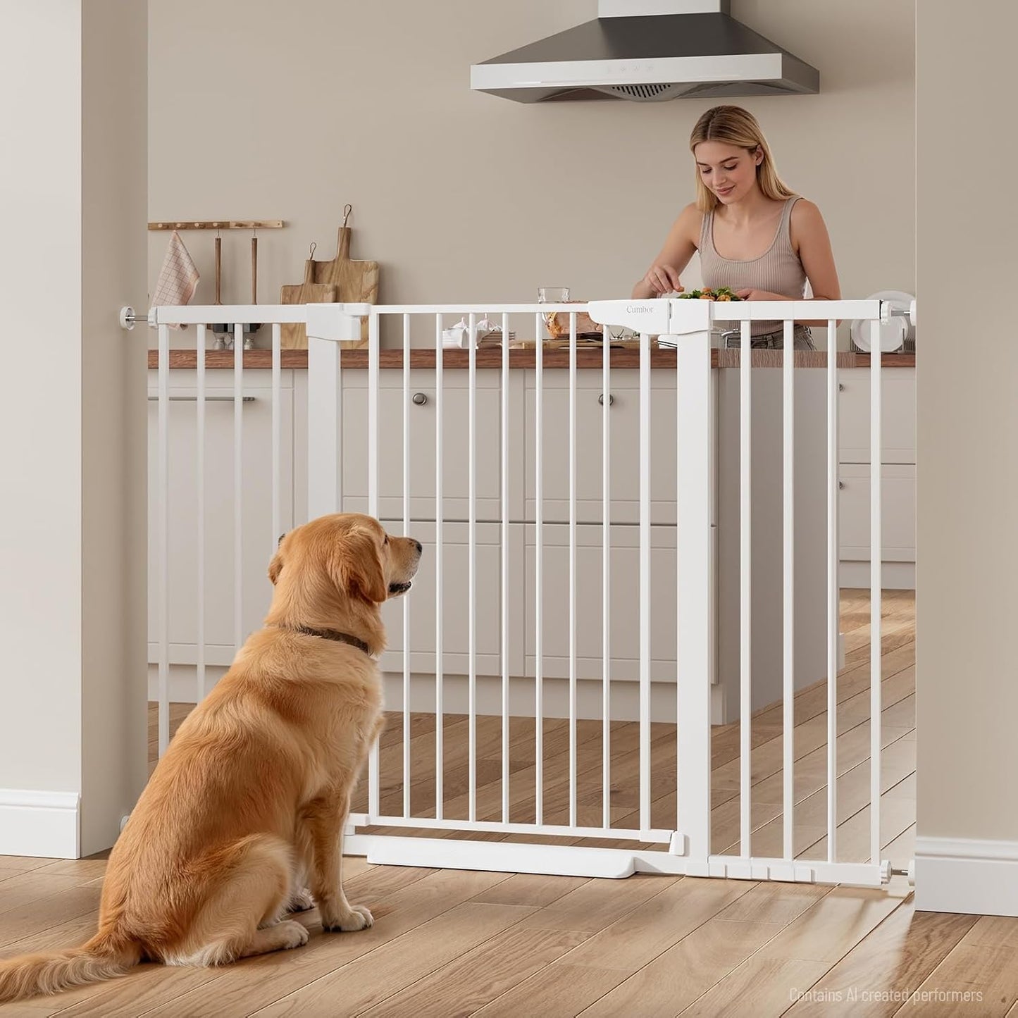 30-46" Baby Gate for Stairs, Auto Close Dog Gate for the House Black | Easy Install Pressure Mounted Pet Gates for Doorway, Dual Lock Indoor Safety Gate for Baby & Dog, Mom's Choice Awards Winner