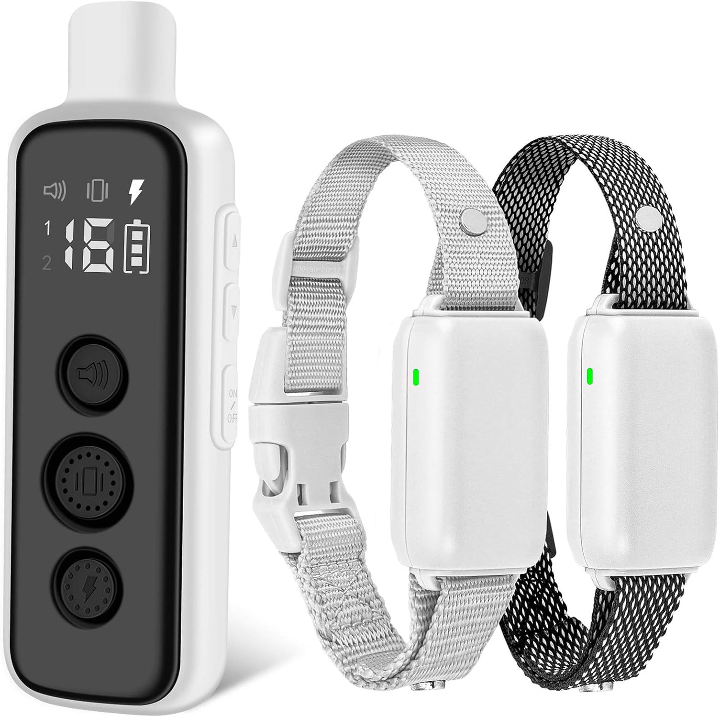 Bousnic Dog Shock Collar for 2 Dogs - (8-120lbs) Waterproof Rechargeable Electric Dog Training Collar with Remote for Small Medium Large Dogs with Beep Vibration Safe Shock Modes(Grey) | Grey | Main product image