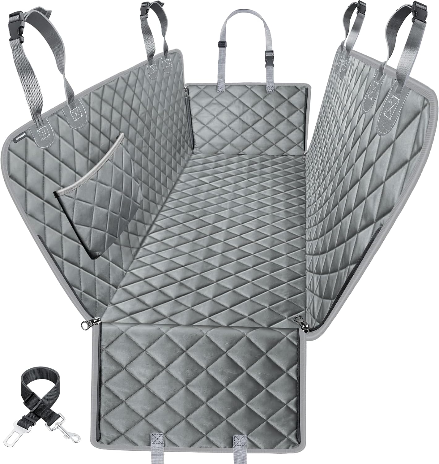 URPOWER Dog Car Seat Cover for Back Seat | Color: Grey | Size: Standard - 54" Length | Variant main image