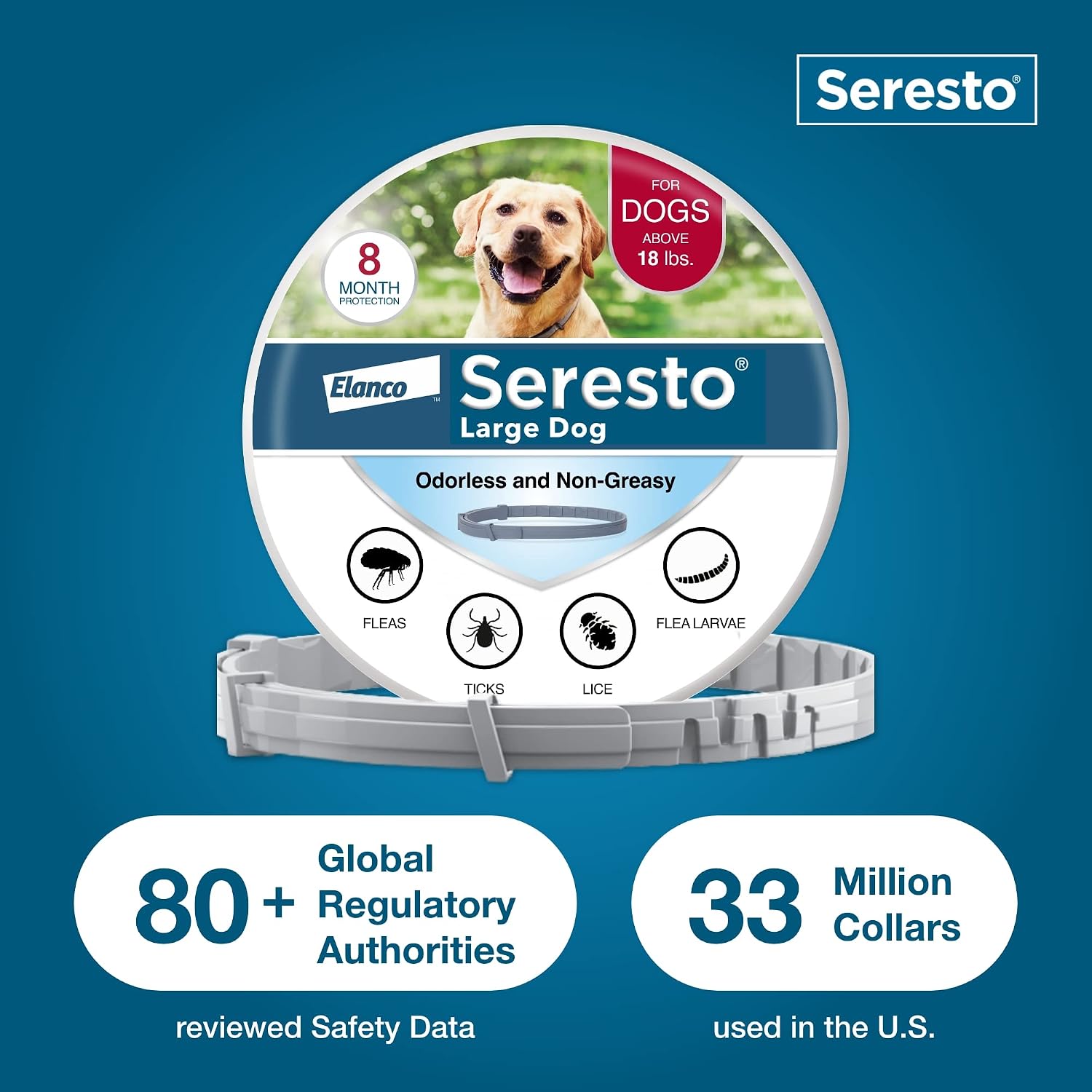 Seresto Flea & Tick Collar For Dogs Over 18 lbs., Treatment & Prevention, Vet-Recommend, 8 Month Protection | Product image 7