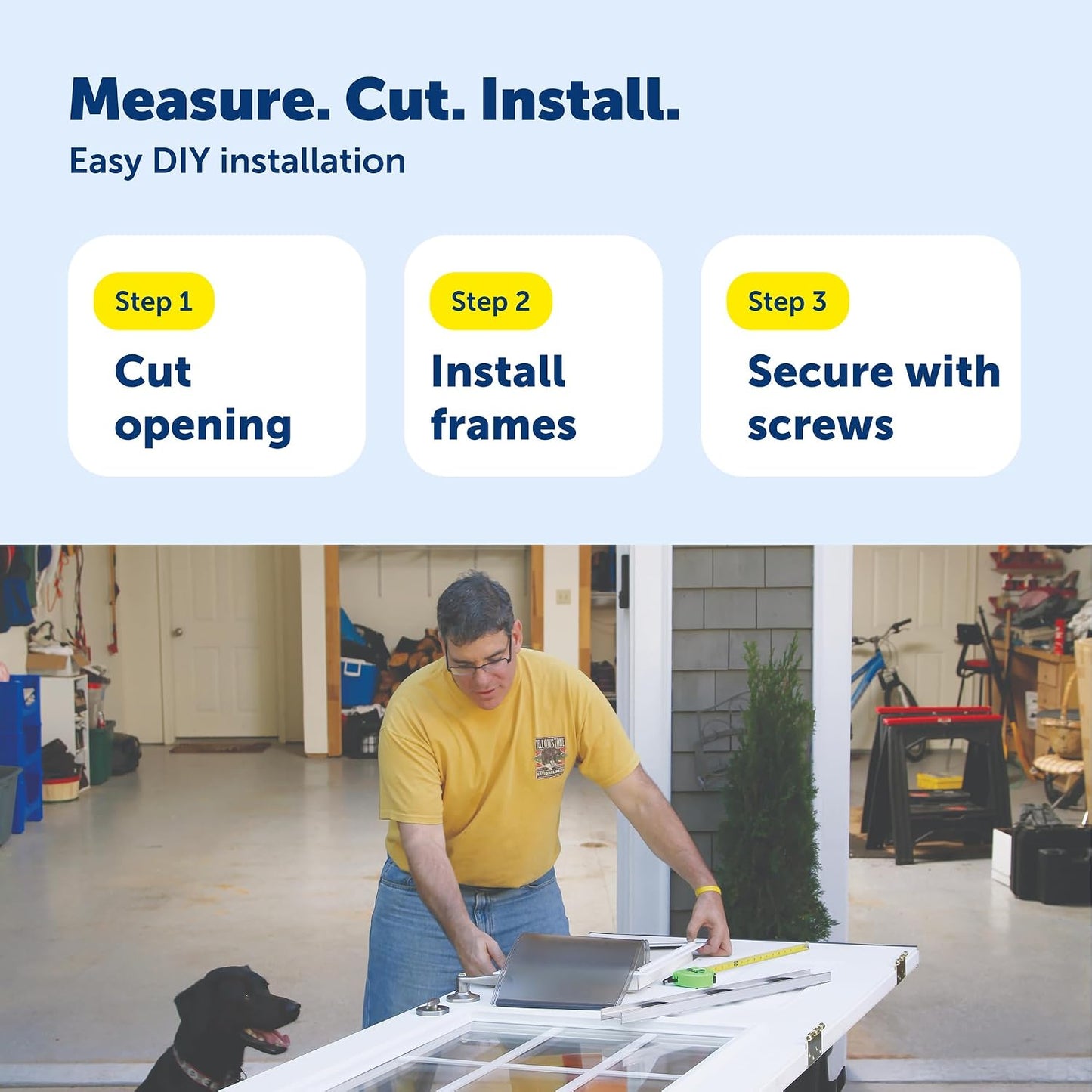 PetSafe Plastic Pet Door, Large | Snap-On Closing Panel, Fits Interior/Exterior Doors 1/16-2 in Thick, Easy DIY Install | Product image 6
