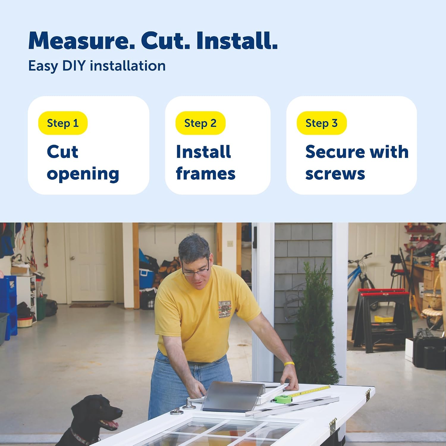 PetSafe Plastic Pet Door, Large | Snap-On Closing Panel, Fits Interior/Exterior Doors 1/16-2 in Thick, Easy DIY Install | Product image 6
