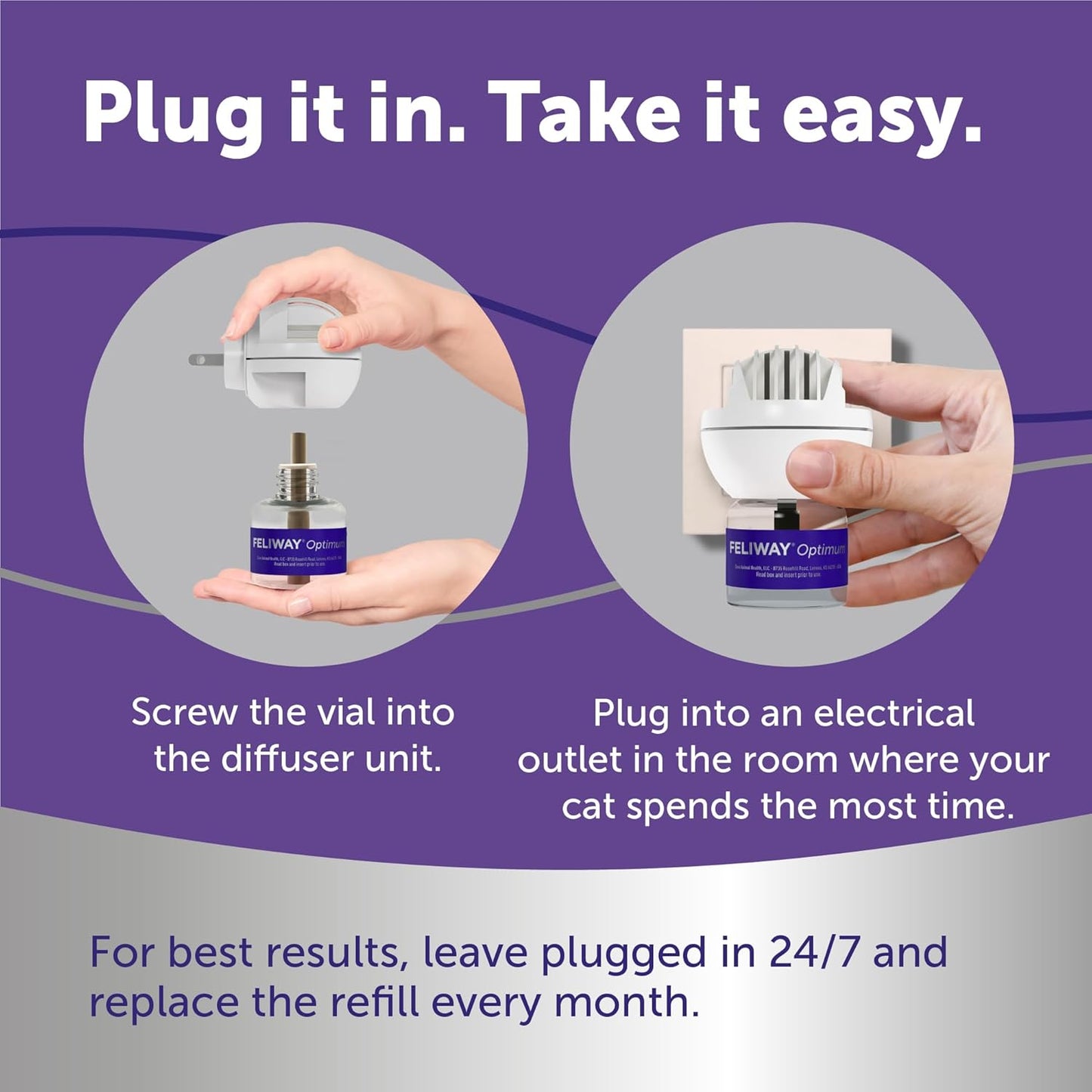 FELIWAY Optimum Cat Calming Pheromone Diffuser Refill - 6 Pack | Advanced Support to Help Reduce Urine Spraying, Scratching, Fighting & Hiding Due to Stress, 180 Day Supply | Product image 8
