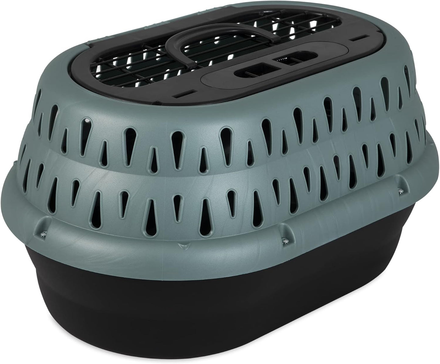 Petmate Dog Crates for Small Dogs & Cat Carriers, Two-Door Plastic Pet Kennel, Top & Front Loading, Made in USA, 24", Blue | Plastic pet kennel made in USA, for small pups and kittens, dual entry design, great for travel and vet trips, easy access | Product image 7