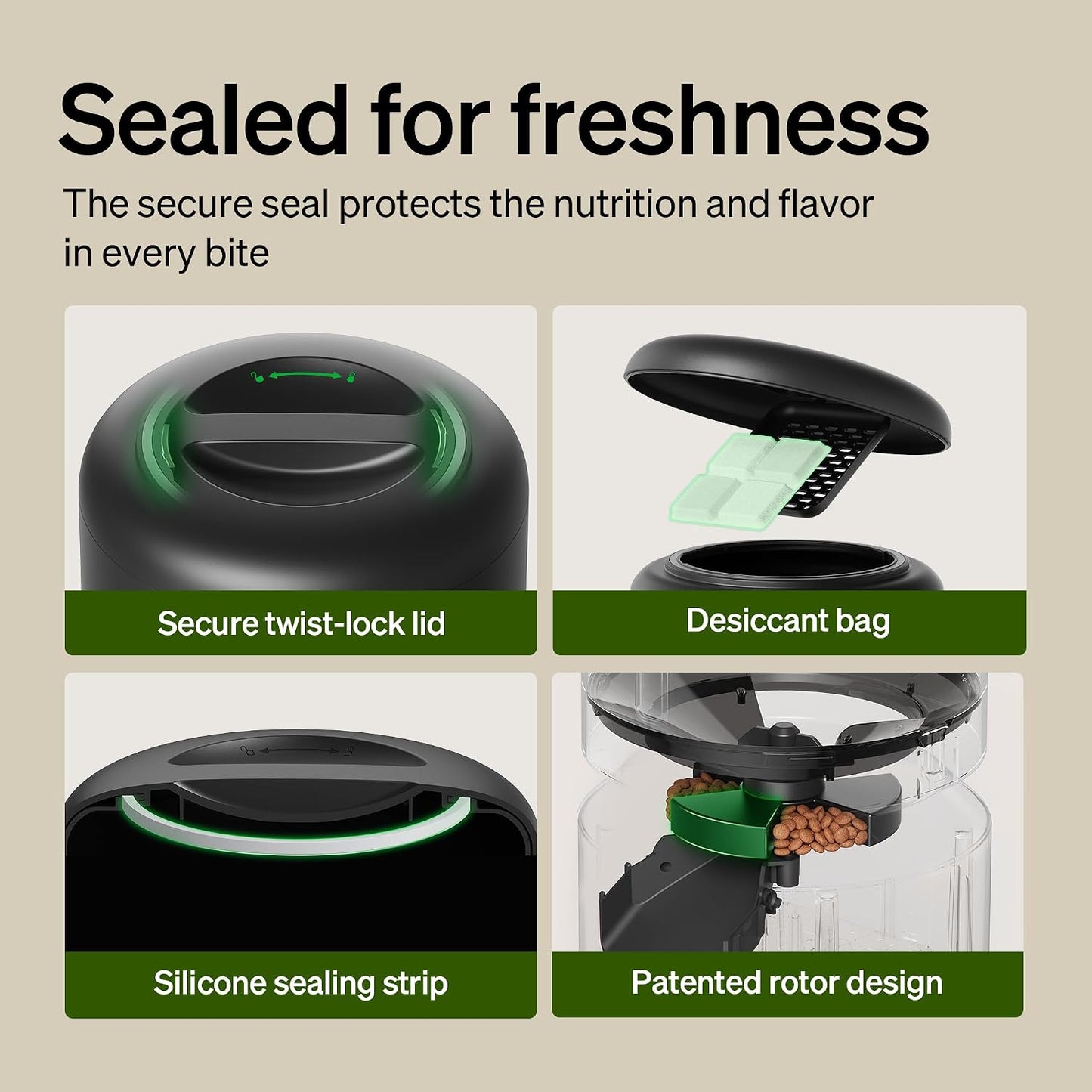 PETLIBRO Automatic Cat Feeder, 5G WiFi Automatic Dog Food Dispenser with Freshness Preservation, 5L Timed Pet Feeder with Low Food Sensor, Up to 10 Meals Per Day, Granary Black | Product image 4