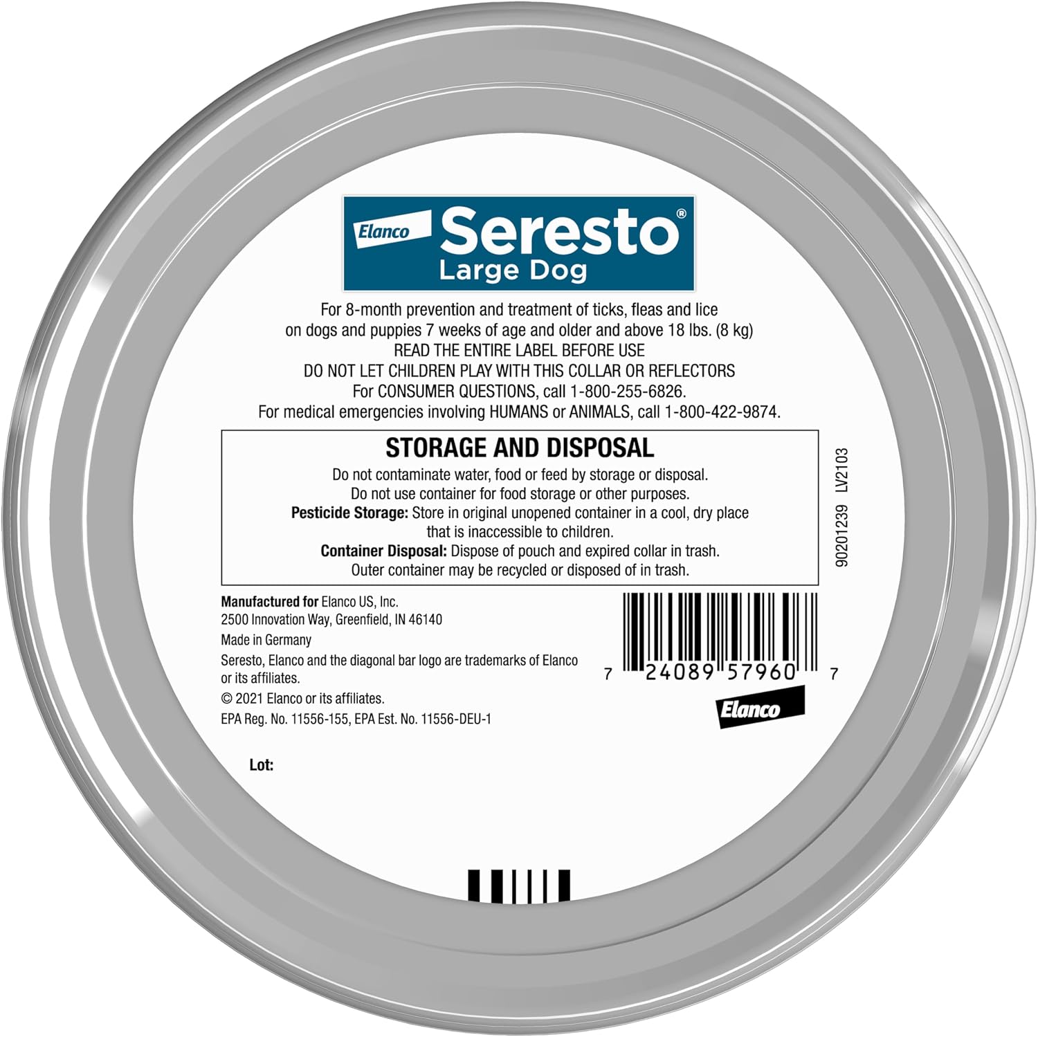 Seresto Flea & Tick Collar For Dogs Over 18 lbs., Treatment & Prevention, Vet-Recommend, 8 Month Protection | Product image 2