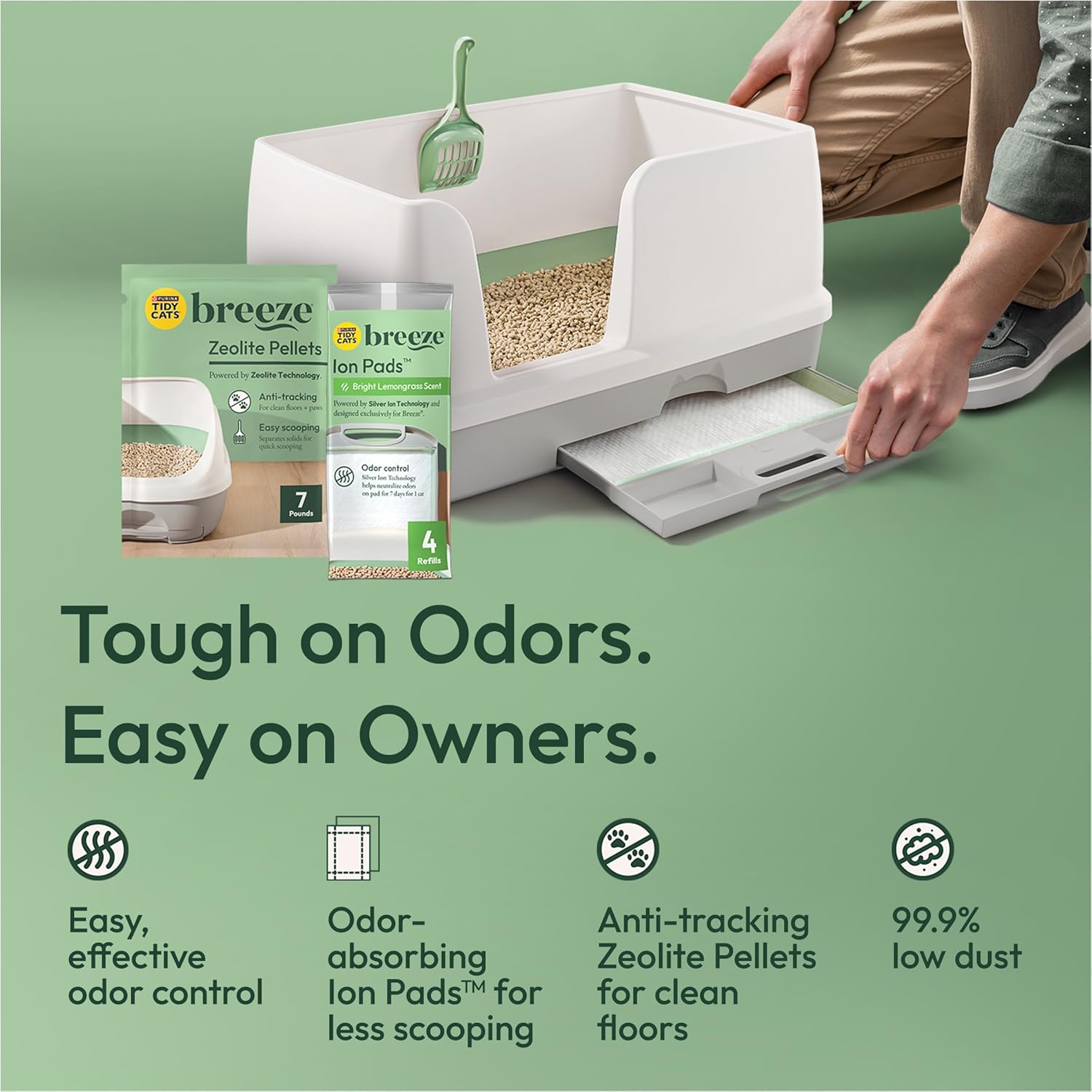 Purina Tidy Cats Breeze Litter Box System Kit with Pellet Cat Litter, XL Litter Box and Litter Box Pads | Product image 3