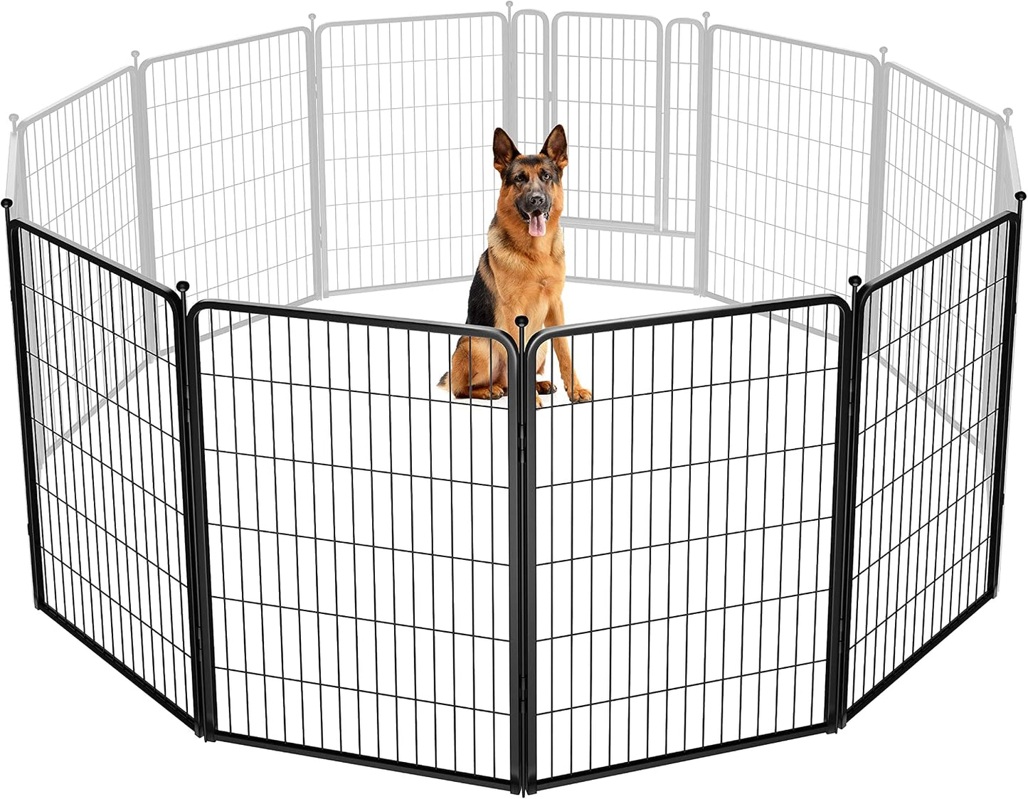 Rollick Dog Playpen, Indoor, Yard & RV Camping, 24" H, 8 Panels | Easy setup, Heavy-duty, DIY layouts, Walk-through gate, for Puppies & Small Dogs, Patented