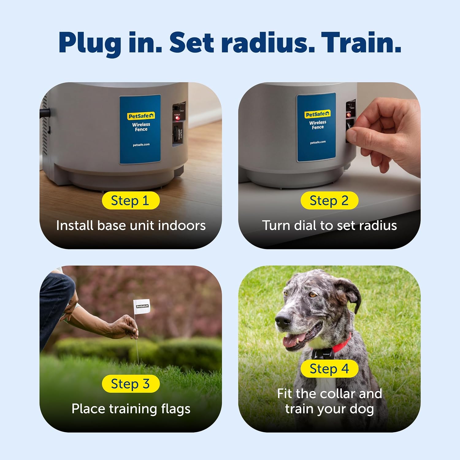 PetSafe Wireless Pet Containment System, Up to 1/2 Acre | Wireless Fence, Tone & Static Correction, Proprietary Circular Boundary with No Wire, Static-Free Re-Entry, Dogs 8 lb+ | Product image 4