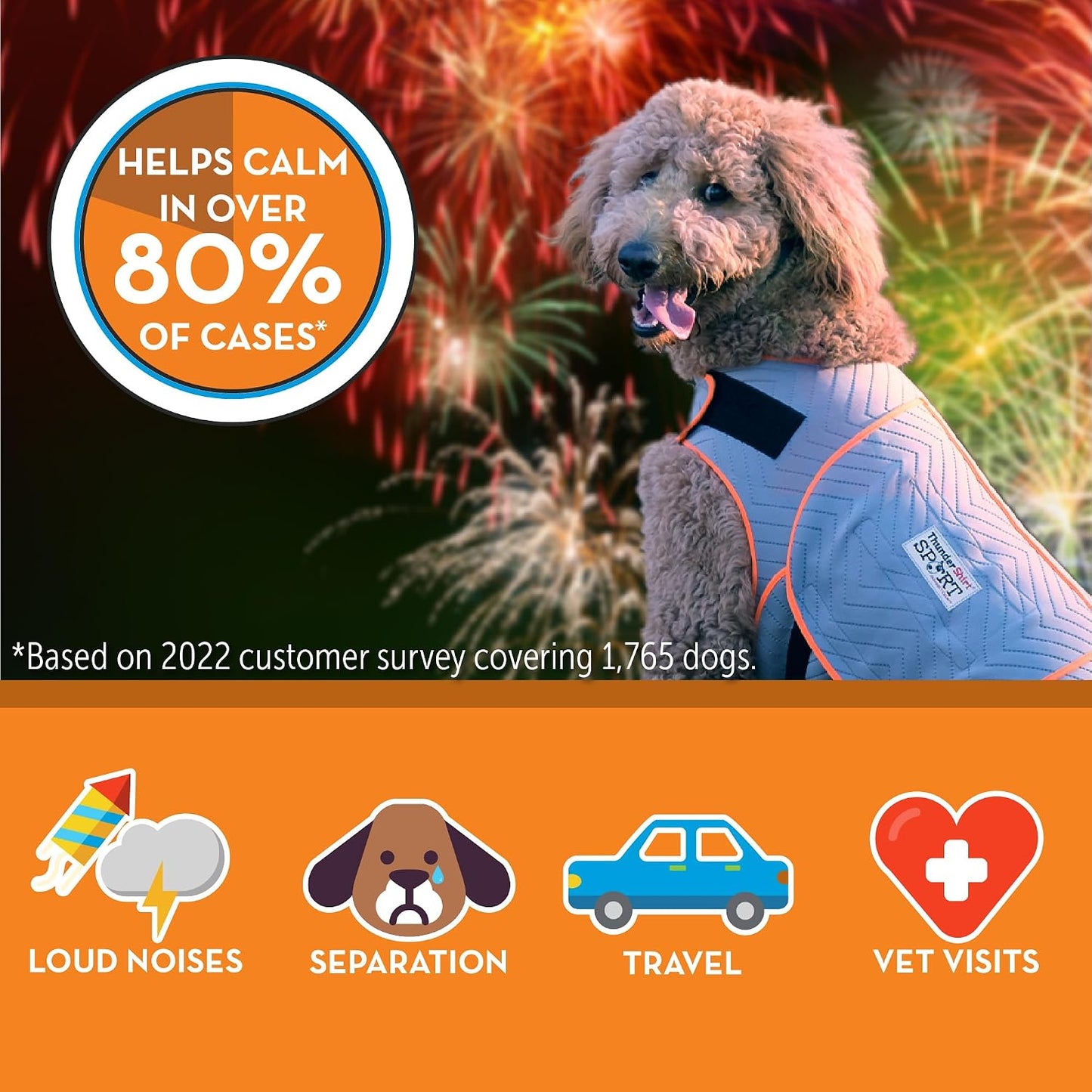 ThunderShirt for Dogs Calming Anxiety Vest, X Large, Platinum Sport | Skin-Friendly Dog Anxiety Shirt, Helps Reduce Stress from Thunder, Fireworks & Travel | Product image 4