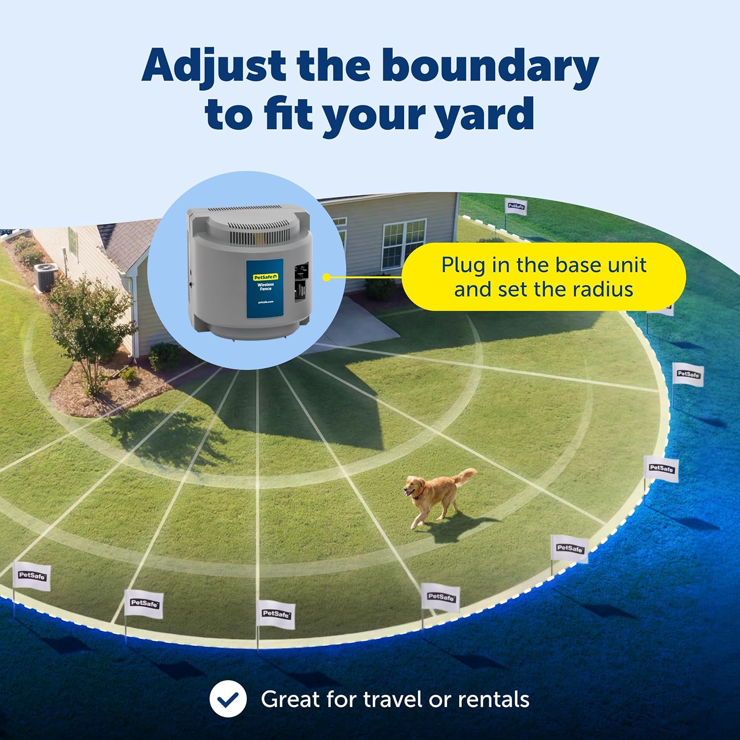 PetSafe Wireless Pet Containment System, Up to 1/2 Acre | Wireless Fence, Tone & Static Correction, Proprietary Circular Boundary with No Wire, Static-Free Re-Entry, Dogs 8 lb+ | Product image 5